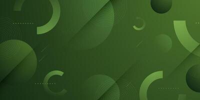 Abstract 3d background with green gradient color background. Simple circle pattern element. Cool design. vector