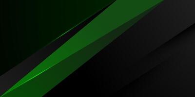 Abstract geometric dark black and green papercut triangle theme overlap background with lights pattern. Suitable for sporty background graphic design. vector