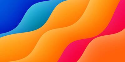 Abstract colorful wave background with bright color yellow, orange, pink, and blue on background. vector