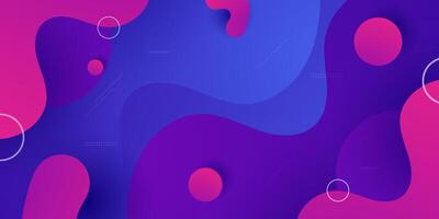 Colorful purple and pink fluid shape on dark color liquid background. Liquid style pattern abstract composition. vector