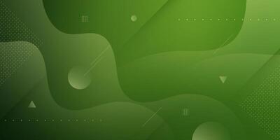 Green wave background with simple shape and lines pattern. Simple wave green design. Modern geometric shapes concept. vector