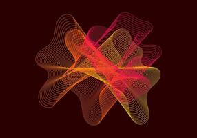 A vibrant abstract composition of overlapping, wavy lines in shades of red, orange, and yellow against a dark background. vector