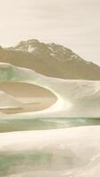 A large iceberg floating in the middle of a body of water video