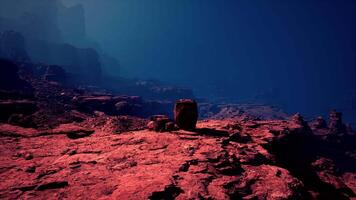 Twilight Over Desert Canyon Cliffs video