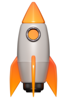 Modern space rocket 3d icon isolated or transparent background Booster startup and Developer concept png