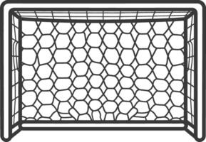 A soccer goal with net on a white background vector