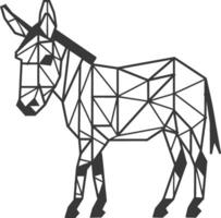 A donkey made of triangles on a white background vector