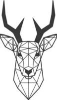 A geometric deer head with horns vector