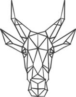 A black and white drawing of a goat head vector
