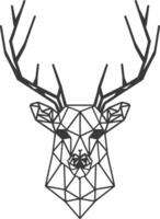 Geometric deer head illustration vector