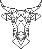 A bull head made of geometric lines vector