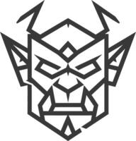The logo for the band is a black and white image of a demon head vector
