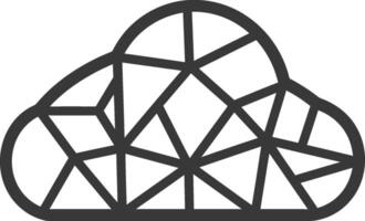 A black and white image of a cloud with a diamond shape vector