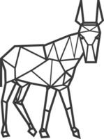 A black and white drawing of a donkey vector