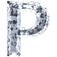 Font P Ice 3D Render png