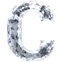 Font C Ice 3D Render png