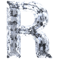 Font R Ice 3D Render png