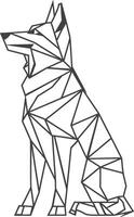 A drawing of a wolf made from geometric shapes vector