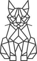 A geometric cat design on a white background vector