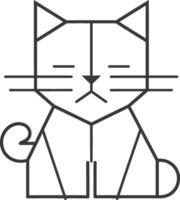 A cat is shown in a line drawing vector
