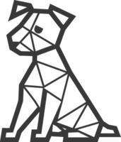 A black and white drawing of a dog vector