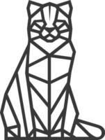A black and white drawing of a cat vector
