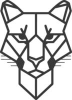 A geometric puma head on a white background vector