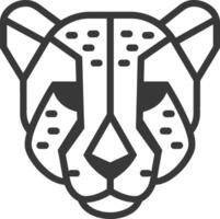 A black and white cheetah head icon vector