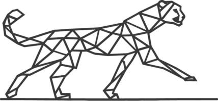 A drawing of a dog made of triangles vector