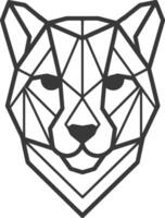 A geometric drawing of a cat's head vector