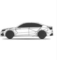 A car is shown in a low polygonal style vector