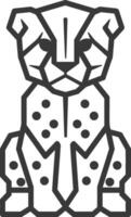 A black and white drawing of a cheetah vector