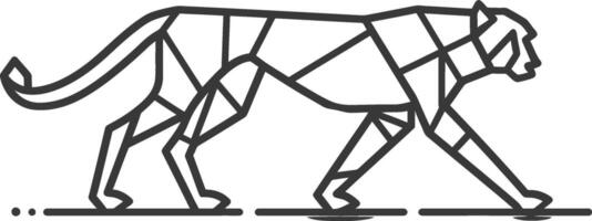 A black and white drawing of a cheetah vector