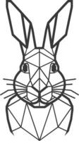 A black and white drawing of a rabbit vector