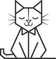 A cat with a tie sitting down vector