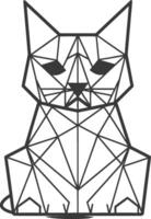 A geometric cat is sitting on a white background vector