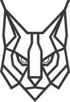 A black and white drawing of a cat's head vector