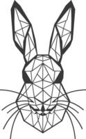 A black and white drawing of a rabbit's head vector