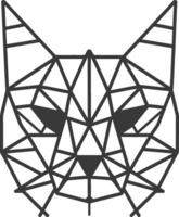 A geometric cat head with a black background vector