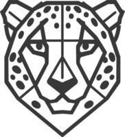 A black and white drawing of a leopard vector