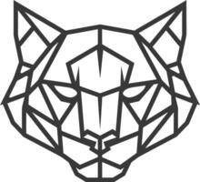 A geometric cat head with a black outline vector