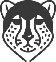 A black and white cheetah head icon vector