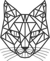 A geometric cat head with a black outline vector