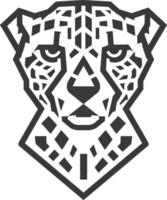 A black and white cheetah head vector