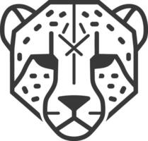 A black and white cheetah head icon vector
