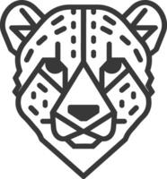 A black and white cheetah head icon vector