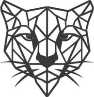 A geometric cat head with a black background vector