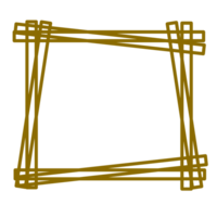 A square frame with golden line png
