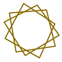 Golden geometric frame png