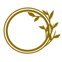 a round frame with leaves and branches on it png